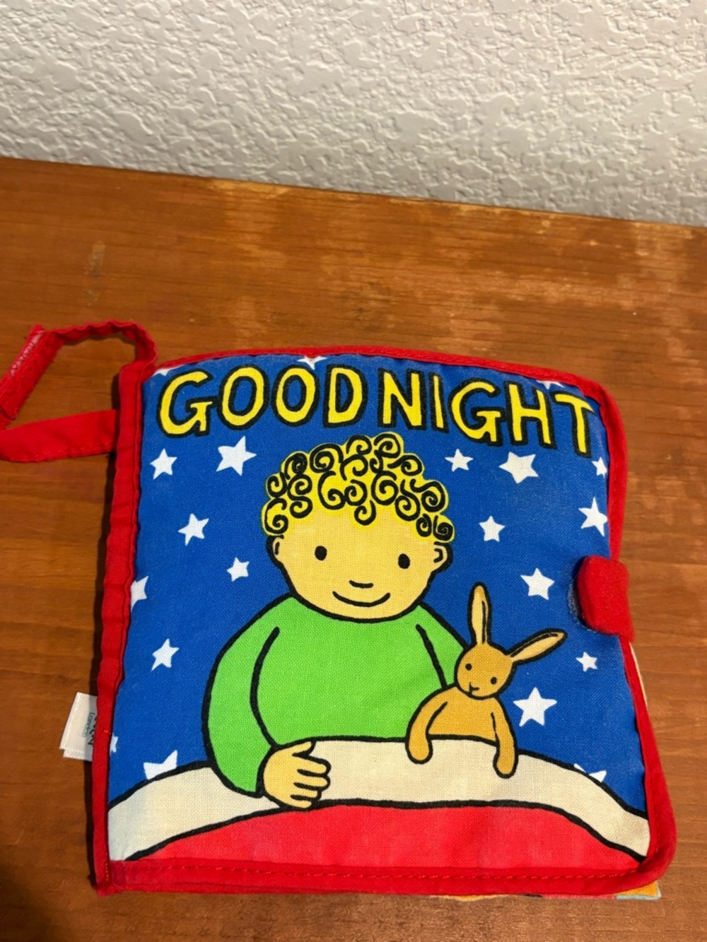Jellycat GoodNight Soft crinkle Fabric Baby Book - Blue, Red, Green